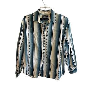 Women’s Roper Rodeo Blue Long Sleeve Shirt Size 17/18 XL